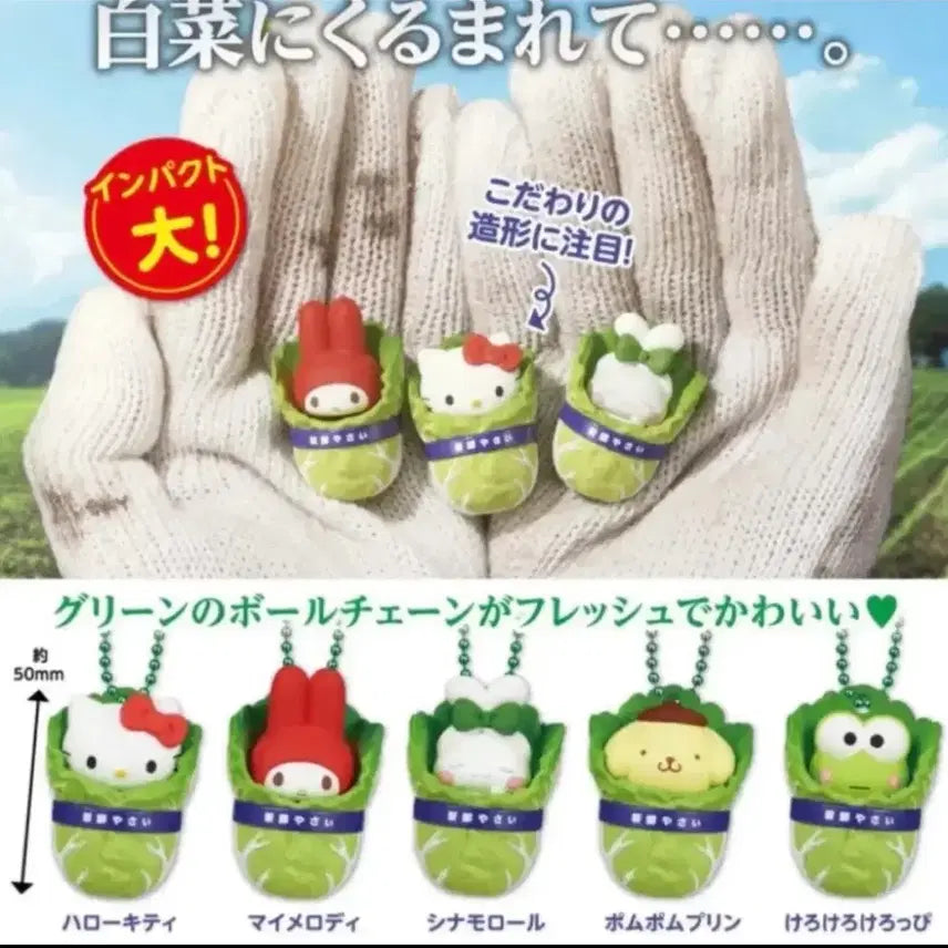 [BUNJANG] Sanrio Kitty Cabbage Gacha Mascot Figure / 산리오 마스코트 키티 배추 가챠