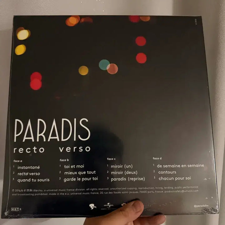 [BUNJANG] Paradis Recto Verso 2LP Limited Edition Transparent Vinyl (Sealed) / Paradis Recto Verso 2LP 한정 투명 바이닐 미개봉