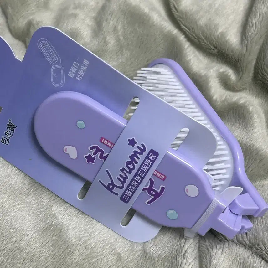 [BUNJANG] Sanrio Kuromi Folding Comb &amp; Mirror Set / 택0,새상품) 산리오 쿠로미 접이식 빗 거울 세트