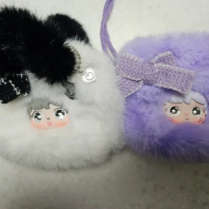 [BUNJANG] Sanmi Sweet Bag Doll Keyring (White, Purple) Bundle Set / 산미 스위트백 인형 키링 2개 (화이트,퍼플) 일괄판매