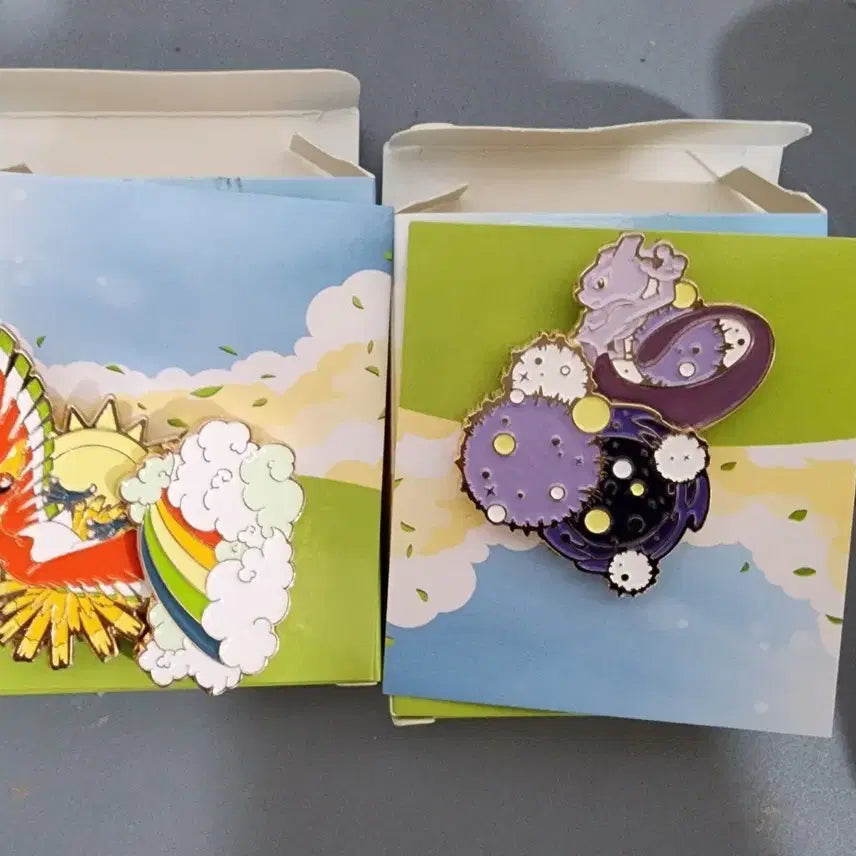 [BUNJANG] Isaac Toast Pokemon Badge Mewtwo &amp;.]. Ho-Oh Bundle Set / 이삭토스트 포켓몬 뱃지 뮤츠 칠색조 일괄