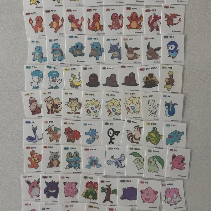 [BUNJANG] Pokemon Stickers 69-Piece Bundle (Includes Pikachu, Jirachi &amp; Mew) / 포켓몬 띠부씰 69장 일괄 (피카츄~..지라치&amp;뮤 포함)