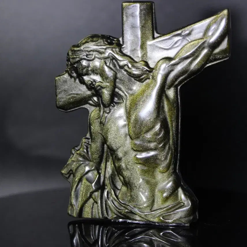 [BUNJANG] Gold Obsidian Christ Carving / 골드옵시디언 그리스도 카빙