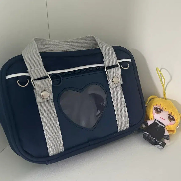 [BUNJANG] Misa Ita Bag Pouch with Keychain (Navy) / 이타백 스쿨백 필통 파우치 미사 키링 (네이비 여고생 jk 갸루 가방)