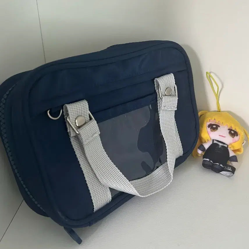 [BUNJANG] Misa Ita Bag Pouch with Keychain (Navy) / 이타백 스쿨백 필통 파우치 미사 키링 (네이비 여고생 jk 갸루 가방)