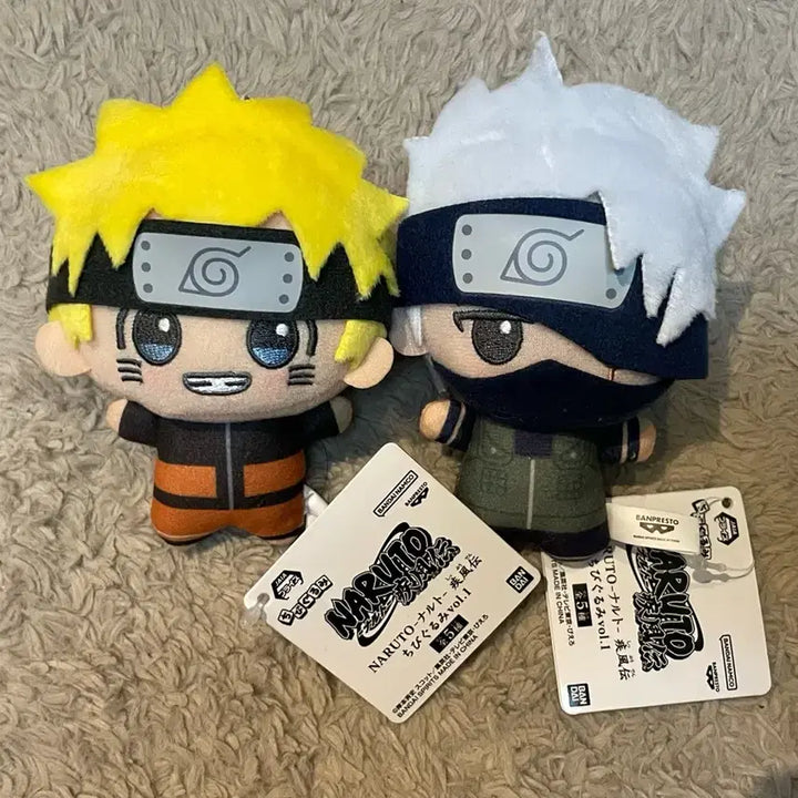 [BUNJANG] Naruto Uzumaki &amp; Kakashi Hatake Chibi Nui Set (Series 1) / 나루토 우즈마키 나루토 하타케 카카시 치비누이 1탄 일괄