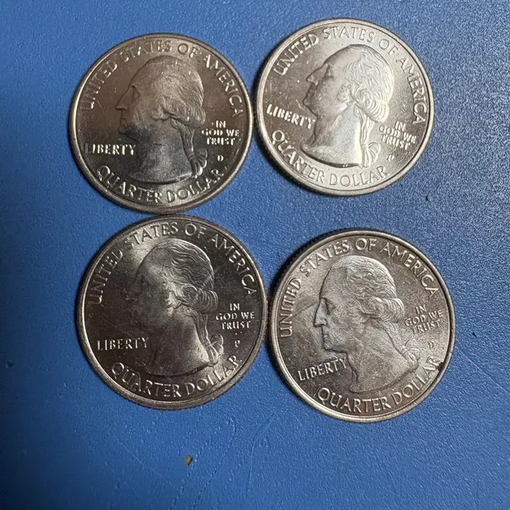 [BUNJANG] Uncirculated US State Quarters 4-Coin Set (Yosemite, Great Smoky Mountains, Arches, George Washington) / 완미사용 미국 주 쿼터 주화 4종 세트