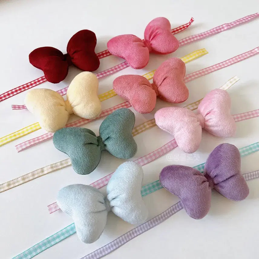 [BUNJANG] 10cm Doll Headwear Ribbon Accessory (Soft Doll) / 인형용 리본 장식 솜인형 10cm 인형옷 무속성 헤드템 액세서리 연핑크
