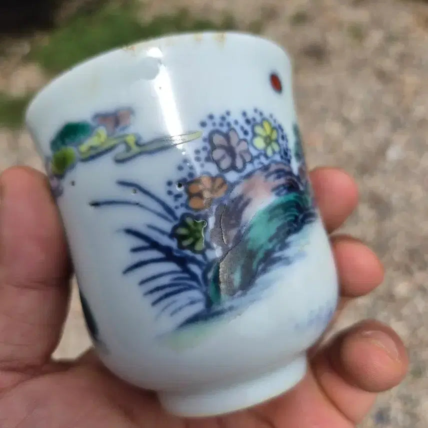 [BUNJANG] Sindeokdangje Blue and White Porcelain Tea Cup / 중국도자기 신덕당제 관지 투채 압수배 잔