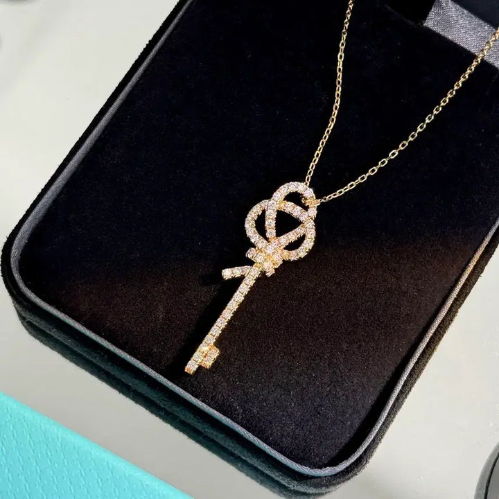 [BUNJANG] Tiffany &amp; Co. Kids Series Key Pendant Necklace with Diamonds / 티파니 앤 코 키즈 시리즈 키 펜던트 다이아몬드 여성 목걸이