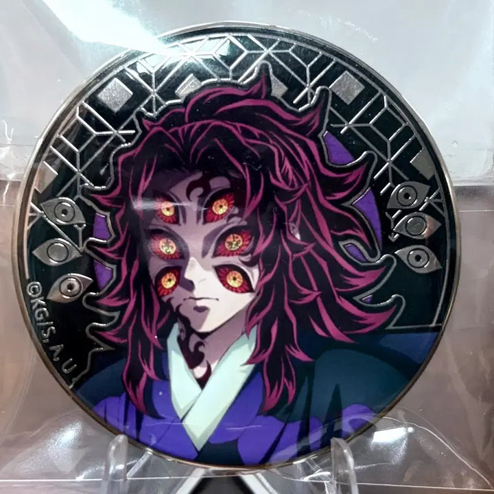 [BUNJANG] Demon Slayer Kokushibo AGFF 2025 Limited Edition Relief Metal Can Badge / 희귀-귀멸의칼날 코쿠시보 AGF 2025 한정판 릴리프 메탈 캔뱃지