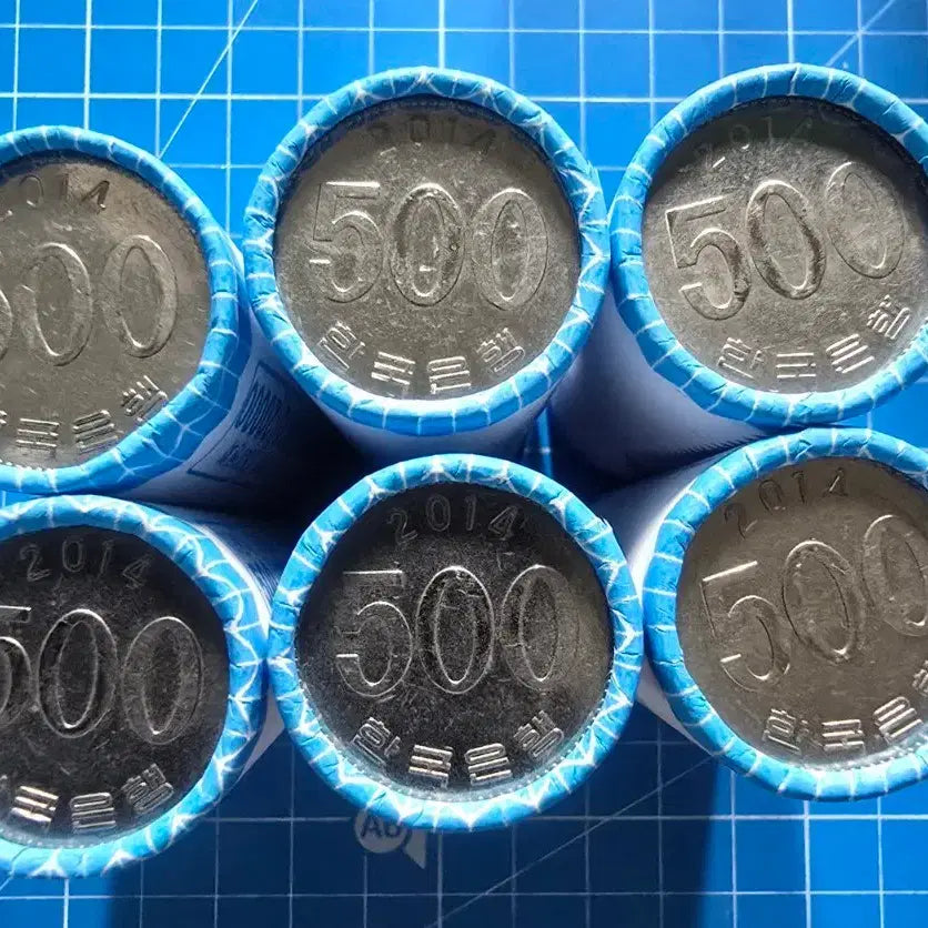 [BUNJANG] 2014 500 Won Coin Rolls - 6 Rolls (240 Coins Total) / 2014년 500원 동전 6개 롤 240개