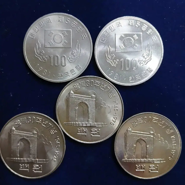 [BUNJANG] Bank of Korea 100 Won Coins (5 Pieces) - Commemorative &amp; Circulated / 한국은행 100원 동전 5개