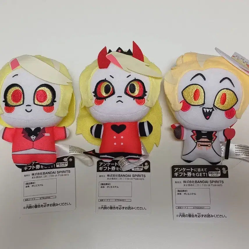 [BUNJANG] Hazbin Hotel Charlie Lucifer Plush Set / 해즈빈 호텔 찰리, 루시퍼 누이 3종 일괄 팝니다