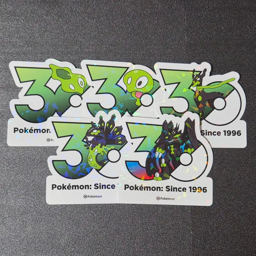[BUNJANG] Pokemon 30th Anniversary Sticker Set - Zygarde 5 Forms (Core, Perfect) / 일괄) 포켓몬 로고 30주년 스티커 지가르데 5종 셀 코어 퍼펙트