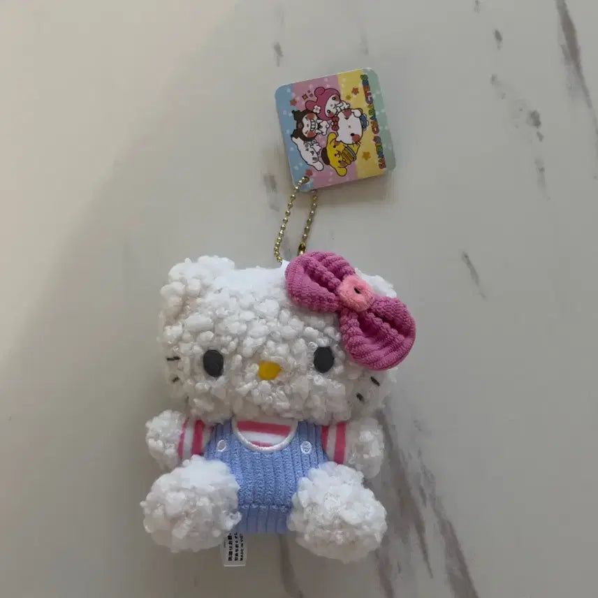 [BUNJANG] Sanrio Sega Plaza Hello Kitty Plush Keychain / 산리오 sega plaza 뽀글이 헬로키티 키링
