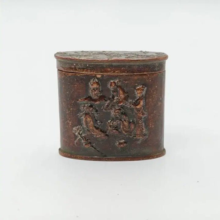 [BUNJANG] Qing Dynasty / Republic of China Period Bronze Incense Container with Figure Decoration - Chinese Antiques, Collectibles / [진품] 청말 민국시기 동제 인물문 향합 중국골동품 고미술품 수집품