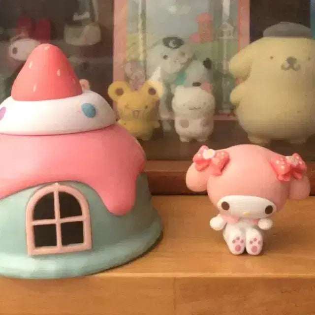 [BUNJANG] My Melody Japanese Retro Style Ice Cream House Figure Set / 레어! 일본고전풍 마이멜로디 아이스크림 하우스 피규어 인형 세트