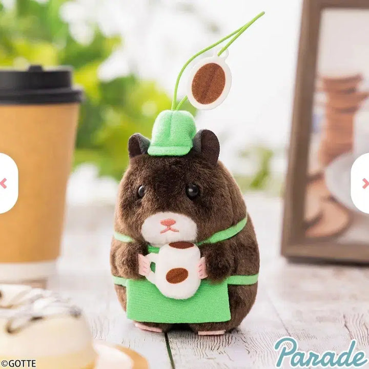 [BUNJANG] Parade Sukeroku Cafe Staff Hamster Mascot Keyring Plush / [새상품]퍼레이드 스케로쿠 카페 점원 햄스터 마스코트 키링 인형