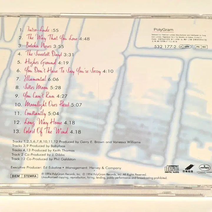 [BUNJANG] Vanessa Williams The Sweetest Days CD / 바네사 윌리엄스 (Vanessa Williams) - The Sweete
