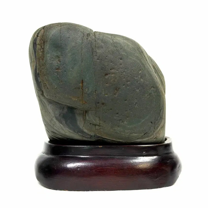 [BUNJANG] Namhan River Cabbage Jade Stone with Engraved Pattern / 남한강 박장대소 문양석 수석
