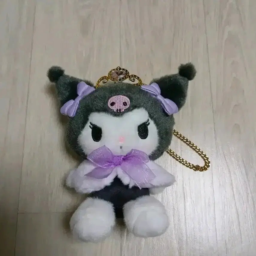 [BUNJANG] Sanrio Kuromi Tiara Mascot Doll Keychain / 산리오 설레는 티아라 마스코트 보라 왕관 쿠로미 인형 키링