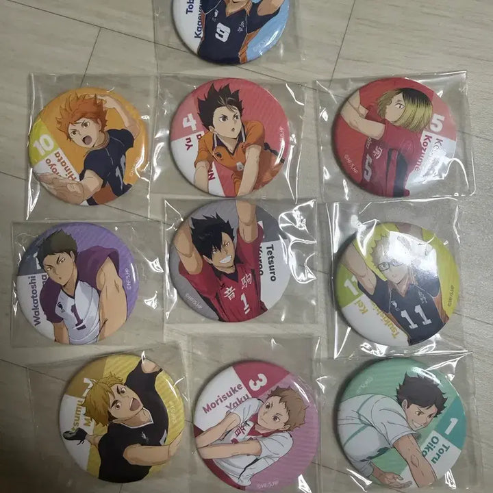 [BUNJANG] Bandai Haikyuu!! Can Badge Set (10 pcs) / 반다이 하이큐 캔뱃지 10개 세트(오이카와 네임택 덤)
