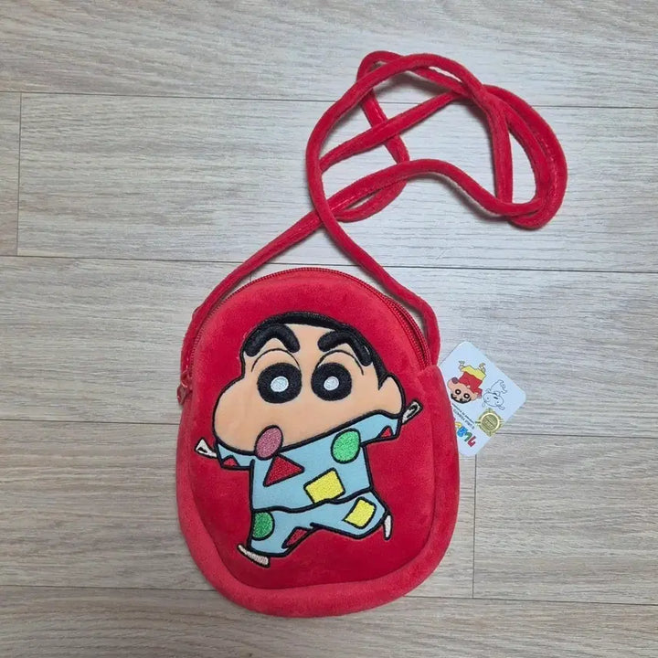 [BUNJANG] Crayon Shin-chan Red Pouch Wallet Crossbody Bag / 짱구 파우치 지갑 크로스백 레드