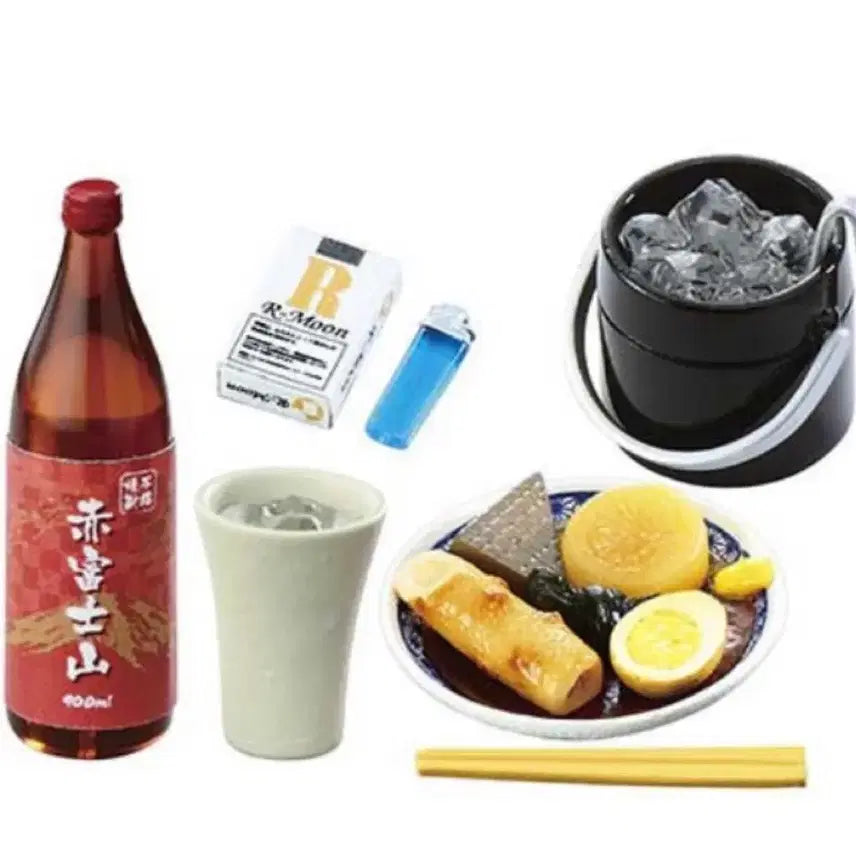 [BUNJANG] Re-Ment Yakitori, Sake, and Oden Set with Ice &amp; Lighter Miniature / 야키토리 술과 오뎅세트 리멘트