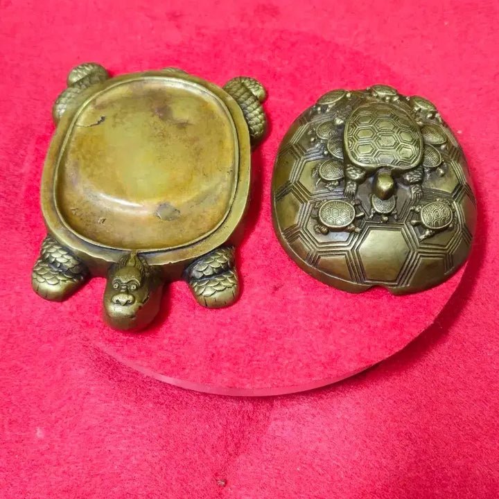 [BUNJANG] Heavy Solid Brass Turtle Inkstone - Calligraphy &amp; Interior Decor / 묵직한 황동 구자 거북이 벼루 (서예.인테리어 장식용)