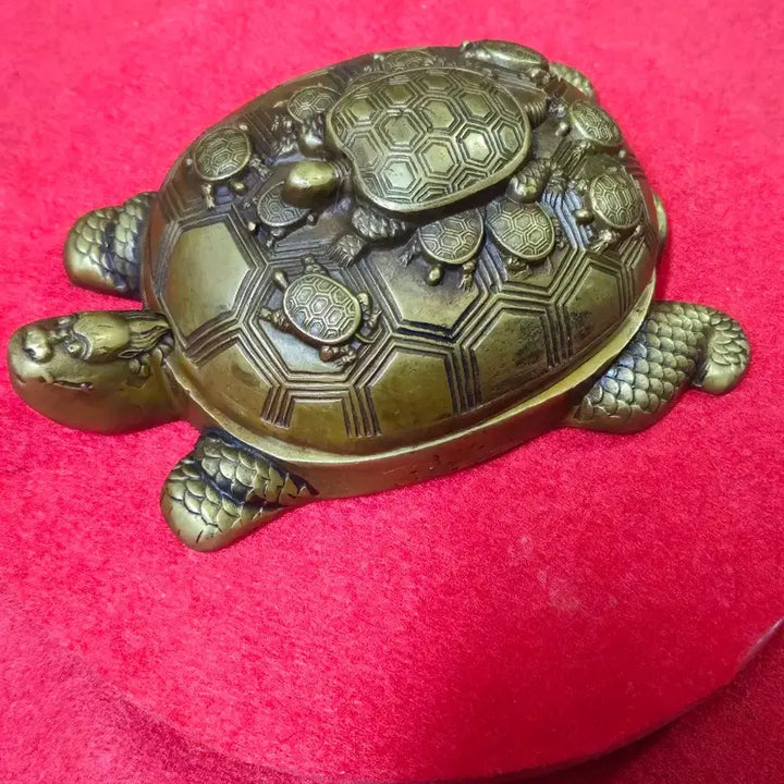 [BUNJANG] Heavy Solid Brass Turtle Inkstone - Calligraphy &amp; Interior Decor / 묵직한 황동 구자 거북이 벼루 (서예.인테리어 장식용)