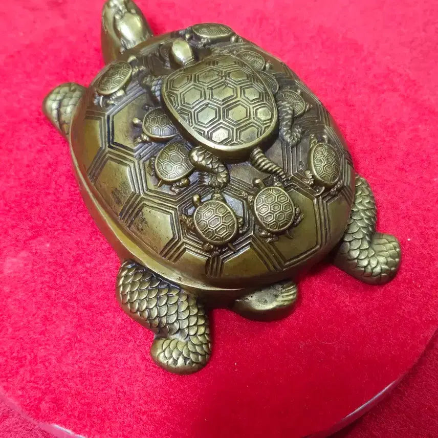 [BUNJANG] Heavy Solid Brass Turtle Inkstone - Calligraphy &amp; Interior Decor / 묵직한 황동 구자 거북이 벼루 (서예.인테리어 장식용)