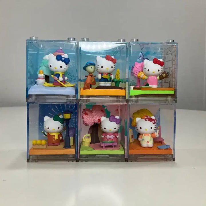 [BUNJANG] Sanrio Hello Kitty Seasonal Figure Set (6 Types, Bundle) / 산리오 헬로키티 계절 피규어 6종 세트 일괄