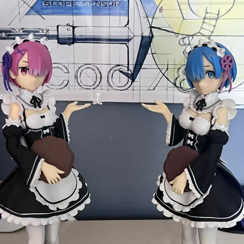 [BUNJANG] Re:Zero Rem &amp; Ram Figure Set / [마지막 가격내림] 급처 리제로 렘 람 피규어