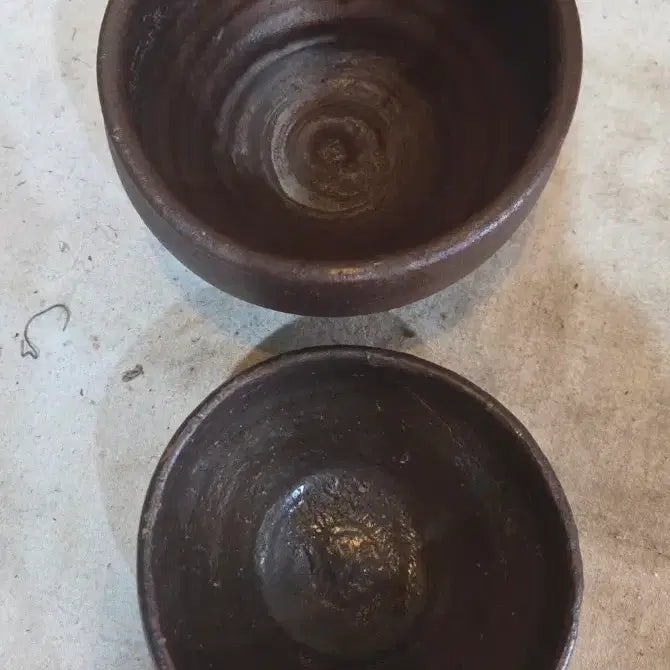 [BUNJANG] Antique Onggi Serving Bowl and Tea Bowl Set / 옛날 옹기 퇴수기와 다완 2점