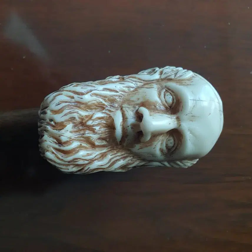 [BUNJANG] Antique Philosopher Socrates Carved Walking Cane / 골동품.이탈리아 지팡이 철학자 소크라테스