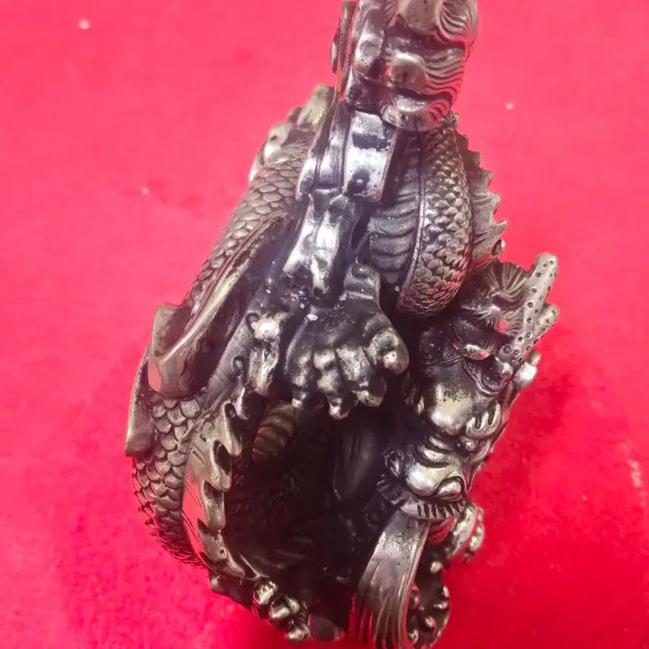 [BUNJANG] Qianlong Period "Qianlong Nian Zhi" Mark Large White Bronze Double Dragon Sculpture (3.1kg) / [명품 골동] 건륭년제 백동 쌍룡 조각상 (3.1kg 풍수 재물운 대형