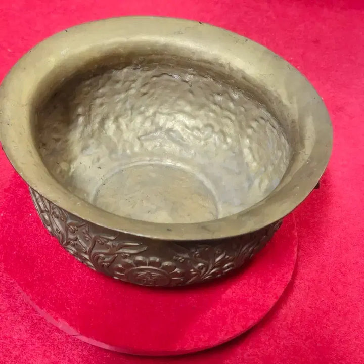 [BUNJANG] Antique Daemyeong Seondeok Year Marked Brass Brazier / [명품 골동] 대명선덕년제 황동 화로 (1.79kg 묵직한 어문 청동 화