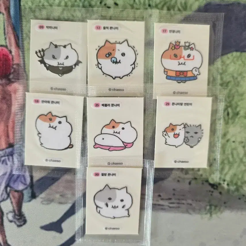 [BUNJANG] Jjonnyami Sticker Collection / 쫀냐미 띠부씰 판매...6번,12번,17번,18번,25번,30번