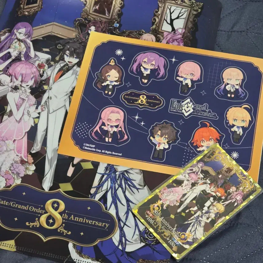 [BUNJANG] Fate/Grand Order AGF 8th Anniversary Card, Sticker, Clear File, and Mystic Code Tattoo Sticker Set / agf 페그오 8주년 카드 + 스티커 + 클리어파일 + 령주문신스티커