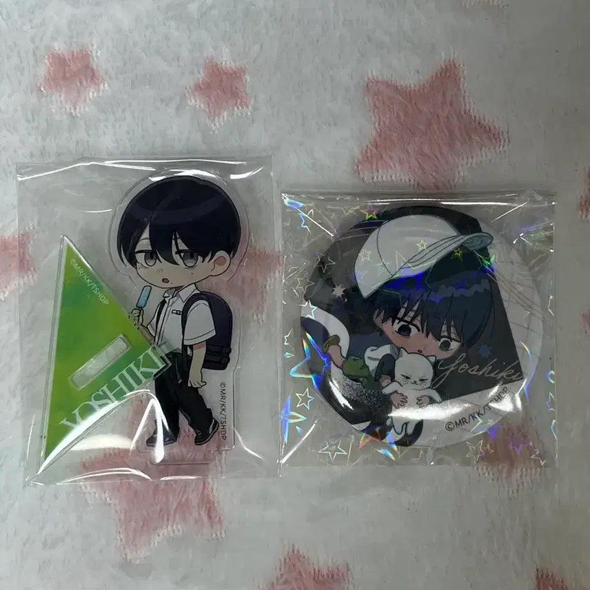 [BUNJANG] YOSHIKI Acrylic Stand &amp; Badge Bundle Set / 히죽여 요시키 아크릴스탠드,뱃지 일괄 판매