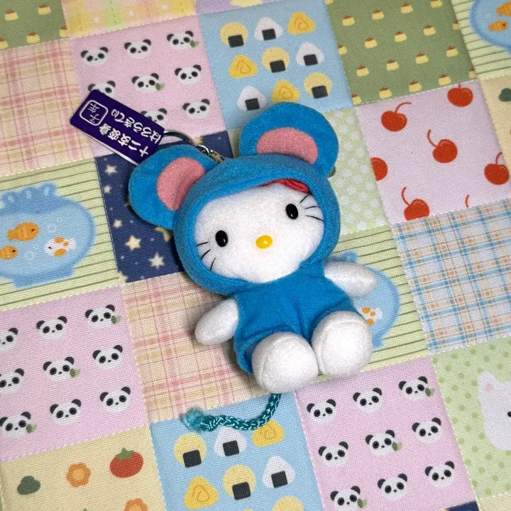 [BUNJANG] Vintage Sanrio Hello Kitty Zodiac Mouse Keychain / (레어) 고전 키티 십이지신 쥐 인형 키링