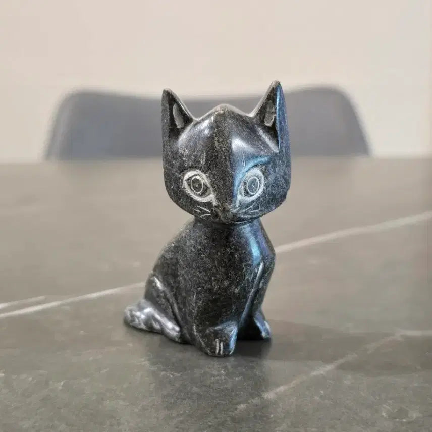 [BUNJANG] Hand-carved Soapstone Cat Figurine from Turkey / 터키 Soapstone 수공예 고양이 조각상