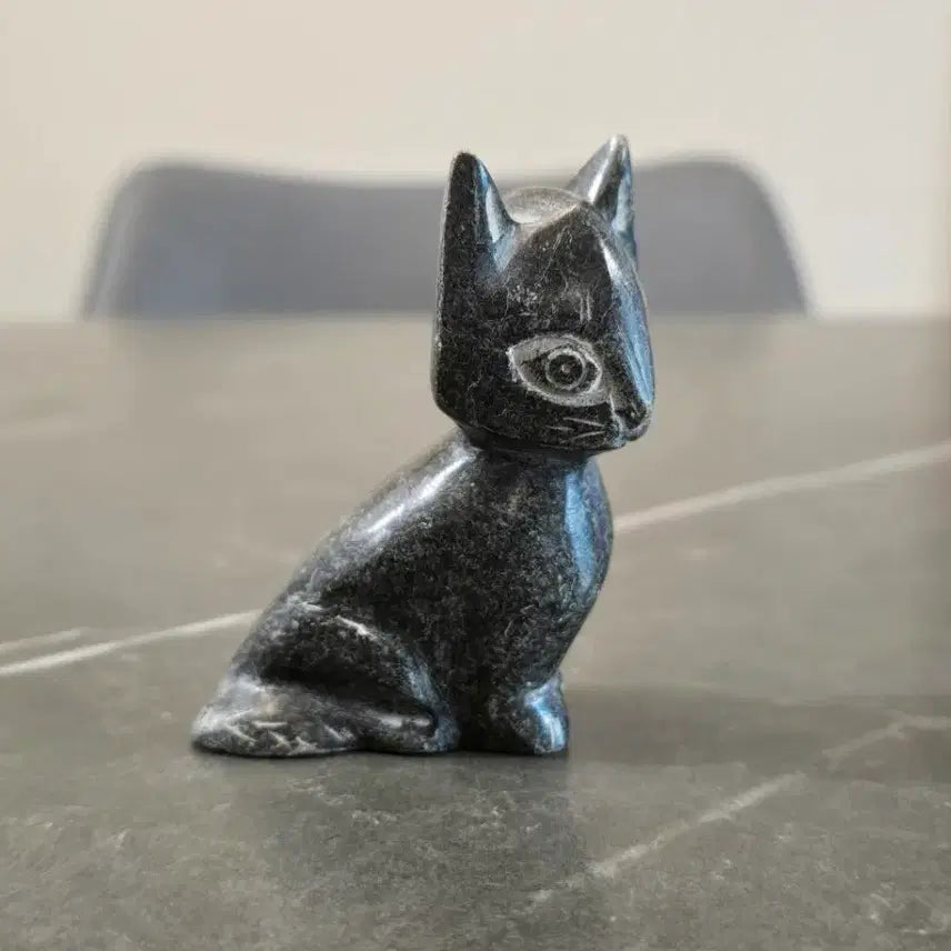 [BUNJANG] Hand-carved Soapstone Cat Figurine from Turkey / 터키 Soapstone 수공예 고양이 조각상