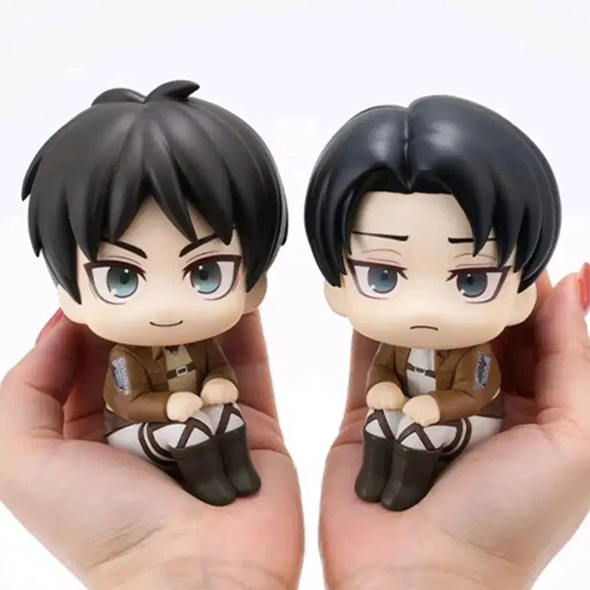 [BUNJANG] Attack on Titan Eren &amp; Levi Look Up Figures (Cushion Included) - Sealed / (방석O) 진격의 거인 에렌 리바이 룩업 미개봉