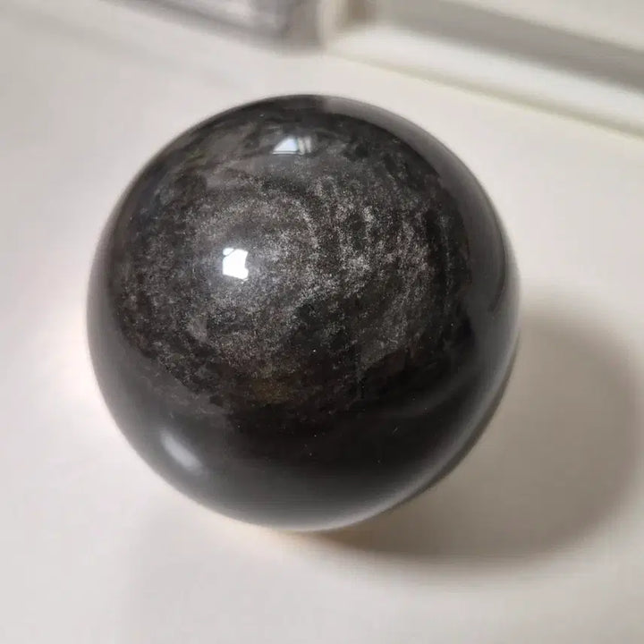[BUNJANG] Silver Obsidian Sphere Natural Stone / 실버 옵시디언 스피어 원석