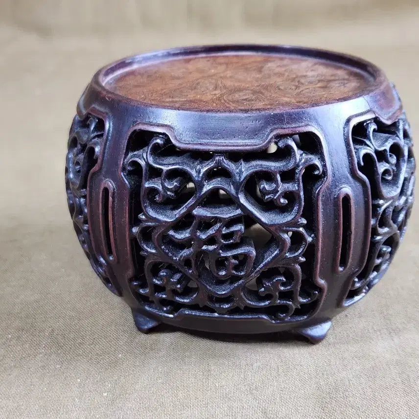 [BUNJANG] Carved Hwalimok Wood Stand / 천연 화리목구스목으ㅣ 결이 예술인 투각좌대