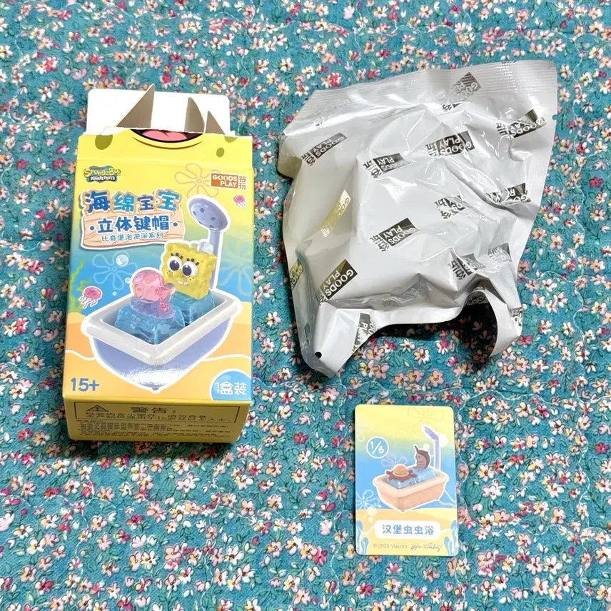 [BUNJANG] SpongeBob SquarePants Cockroach Keycap Bubble Bath Tub Figure / 스폰지밥 바퀴벌레 키캡 네모바지 비키니시티 버블욕 욕조 피규어