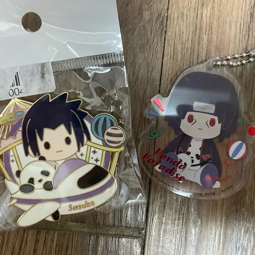 [BUNJANG] Naruto Sasuke Itachi Chinese Lottery Badge &amp; Keyring Set / 나루토 사스케 이타치 중국 쿠지 뱃지, 키링