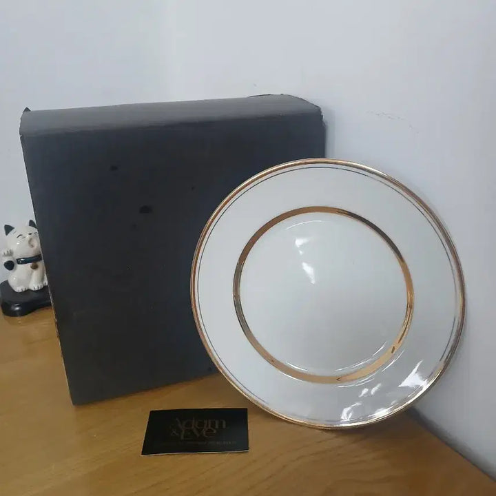 [BUNJANG] Tachikichi Adam &amp; Eve Gold Rim Porcelain Plates (Set of 5) / 일본 Adam &amp; Eve 금도금  접시 5장 한셋트